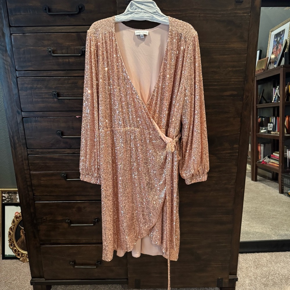 Gibson Latimer Sequin Wrap Dress